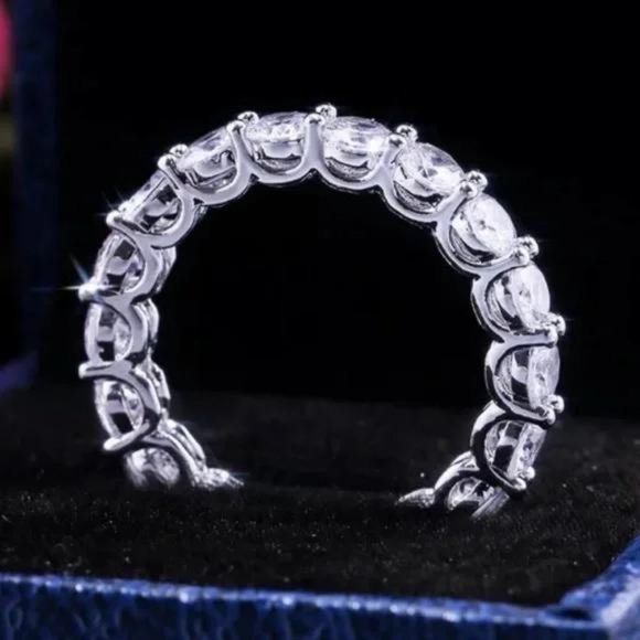 NEW ROUND DIAMOND 925 STERLING SILVER RING - Picture 5 of 5